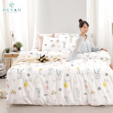 【DUYAN 竹漾】舒柔棉四件式兩用被床包組 樂活小盆(加大)