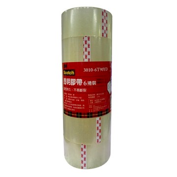 3M Scotch 封箱 透明膠帶 48mm x 90y 6捲入 /封 3010-6T90YD  ( 舊型號3036 )【APP滿額下單10%點數(單一帳號最高5000點)】1/31止