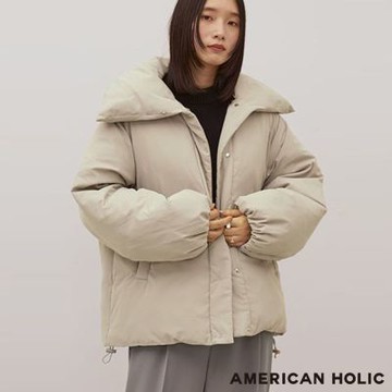 〚AMERICAN HOLIC〛保暖蓬鬆羽絨翻領短版夾克