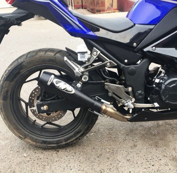 摩托車改裝跑車戰隼梟風永源350不銹鋼連接管小忍者M4排氣管通用