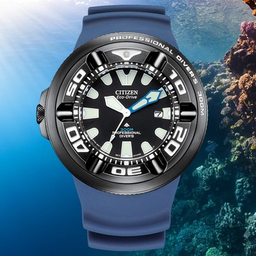 CITIZEN星辰 PROMASTER系列 限量 光動能 電波潛水腕錶 48.2mm/BJ8055-04E