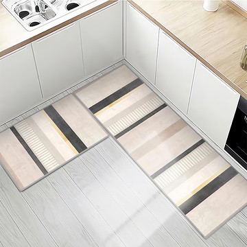 半島良品 水晶絨地墊套組  直線藝術  長(120 x 40cm) + 短(60 x 40cm)