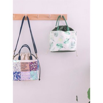 手工自制diy材料包 束口單肩包 手作縫紉布藝 視頻制作教程手拎包