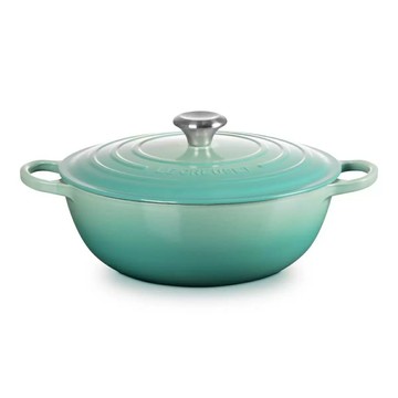 Le Creuset 媽咪鑄鐵鍋 含鋼頭鍋蓋 28公分 薄荷綠