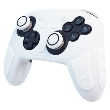 AKiTOMO 阿吉托摩 Switch2 PRO 全白手把套 + 黑圈搖桿帽  雅典白  1套  AKSW-399
