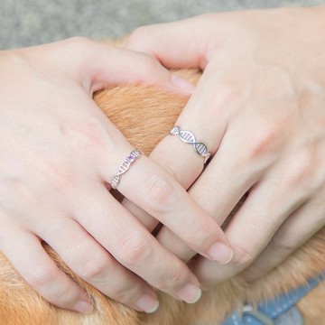 紫水晶925純銀DNA情侶對戒