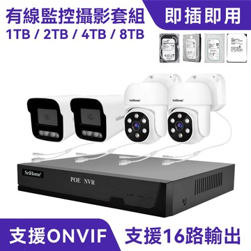 聆翔PoE監視器套裝｜贈網路線、插線即用
