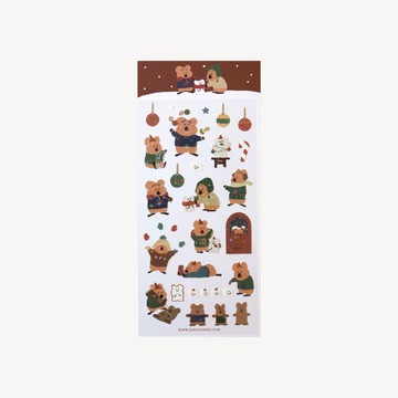 【Fubees】Dinotaeng 閃光貼紙-Christmas In Marshville-白