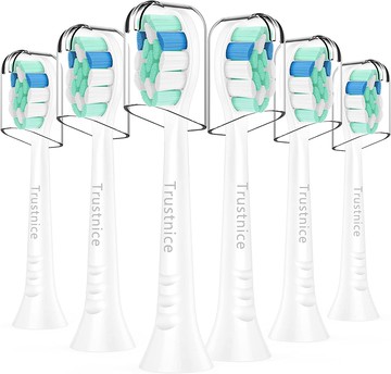 【日本代購】Trustnice 飛利浦Sonicare 用電動牙刷替換刷頭兼容刷頭Philips sonicare用牙刷替換Clean Plus Plak Defense 刷頭常規尺寸去除牙垢6支裝