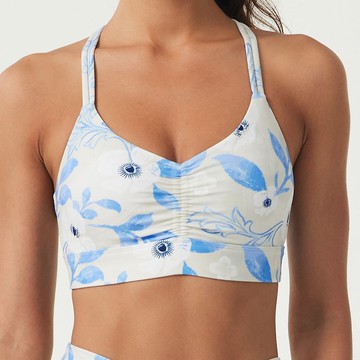 SILVERWIND新款印花編織吸濕運動上衣跑步健身外穿文胸瑜伽服背心