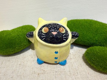 穿著雨衣的黑喵