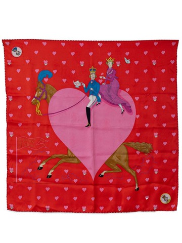 Hermès Pre-Owned - 2021-2023 Tea Time Medaillons silk scarf - women - Silk - One Size - Red
