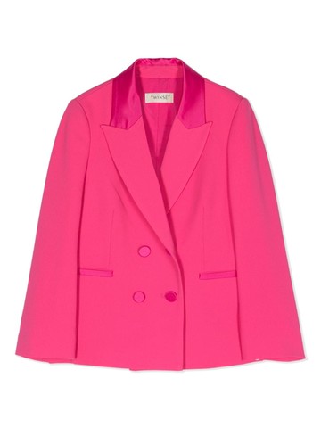 TWINSET Kids - double-breasted blazer - kids - Polyester/Polyester/Elastane - 8 yrs - Pink