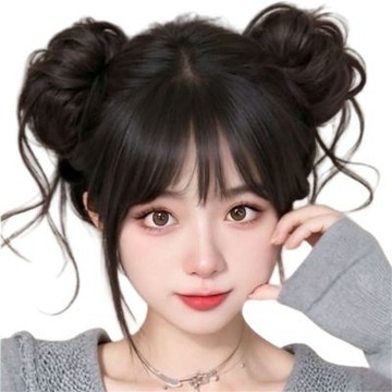 MoonDy 增髮量 假髮 丸子頭 髮圈假髮 髮圈款-自然黑(兩入) 花苞頭 自然 209
