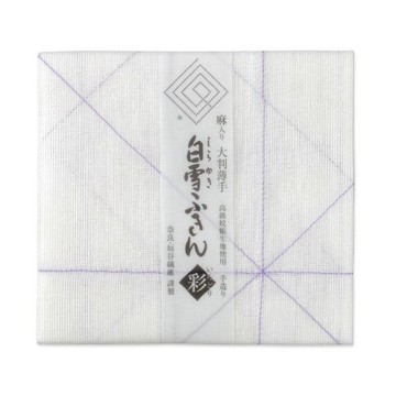 京友禪染白雪玻璃巾 / 紫線