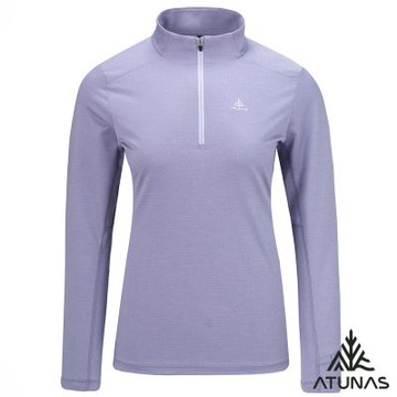 【ATUNAS 歐都納】女款抑菌耐磨長袖排汗立領衫A1PSGZ04W薰衣草紫/吸濕排汗/抑菌抗臭/拉鍊衫/大尺碼