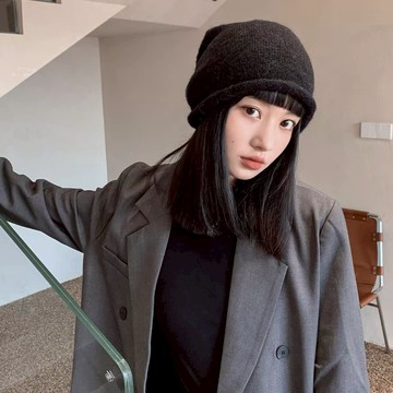 【Super Q】142#捲邊護耳冷帽 冷帽 堆堆帽 保暖針織帽 毛線帽 針織帽 短毛帽 冬帽 毛帽 帽子 護耳帽