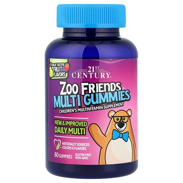 21st Century, Zoo Friends，多種軟糖，水果，60 粒