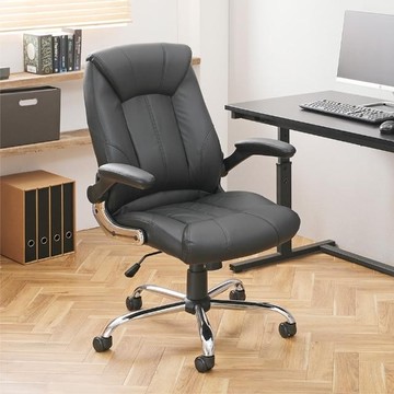 IRIS OHYAMA 加厚坐墊扶手可調皮革電腦椅 OFC-LE (辦公椅/椅子)