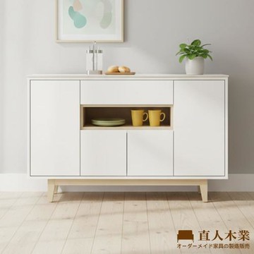 【直人木業】NINA北歐簡約風霧面陶板餐櫃122公分