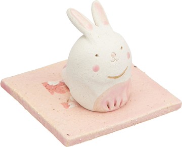 日本製 作舍窯 兔子手作香立 線香座 香插 線香台 線香架 瀨戶燒＊夏日微風＊