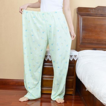 高個子單件睡褲女大碼春秋針織純棉長褲薄款夏季孕婦家居褲200斤