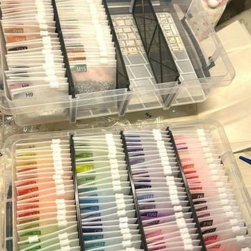 桌面拼豆專用收納盒 帶隔板分區防塵 Ins 風百搭 穀子吧唧手帳素材整理盒 拼豆收納 收納盒 桌面多功能收纳 拼豆收納盒