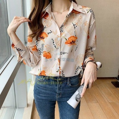 ブラウス レディース 柄 シャツ 長袖 ブラウスシャツ 秋 冬 秋冬 フラワー チュニック 大人 トップス 代 ママ 母 Ol 韓国ファッション プリント 通販 Lineポイント最大get Lineショッピング