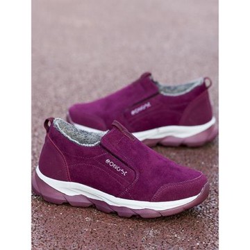 老人鞋女2024年冬加絨保暖媽媽棉鞋防滑軟底運動休閑中老年健步鞋