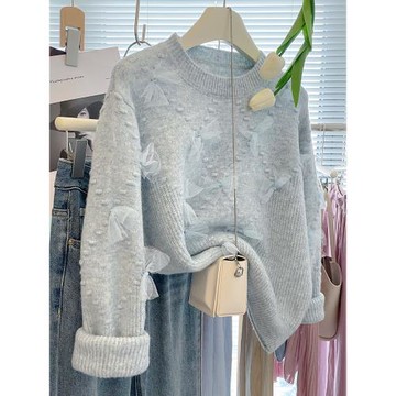 流行蝴蝶結寬松顯瘦顯氣質秋冬裝