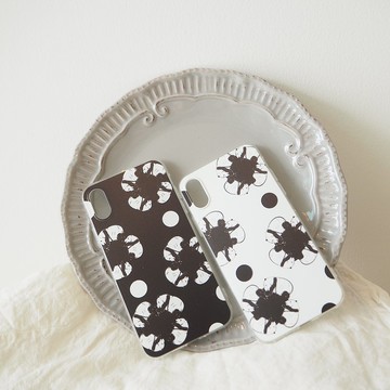 滾出一朵花熊貓手機殼 黑白 情侶款