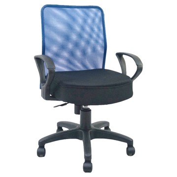 透氣辦公椅 獨立筒坐墊 強化D型扶手 標準型五爪椅腳  藍色  全椅長-90~100cm