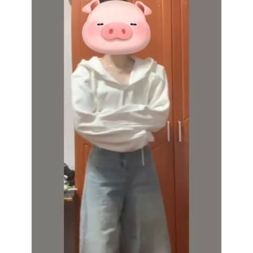 NASA純欲短款白色衛衣女秋冬雙開拉鏈純色美式連帽辣妹小個子外套