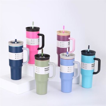2025跨境春季新色噴塑汽車杯40oz便攜304手柄杯不銹鋼車載保冷冰