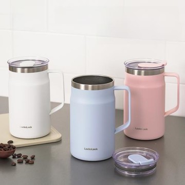 樂扣樂扣保溫杯女水杯男士高顏值304不銹鋼咖啡馬克杯高檔大容量