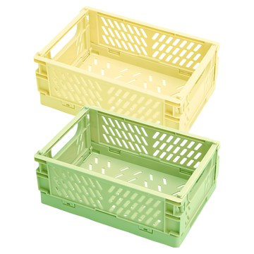 indigo shop 摺疊收納盒  不適用  黃色 + 綠色  2個