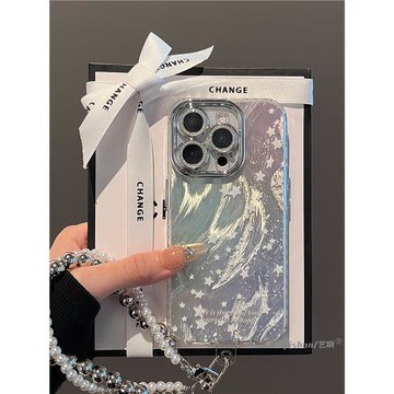 適用蘋果16ProMax手機殼2025新款iPhone17pro小眾高級感ins漸變星星15鏡頭全包硅膠13女款14pm氣質唯美保護套