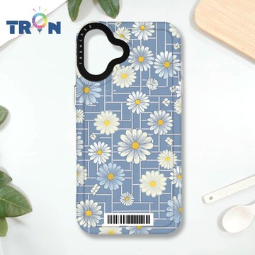 TRON IPHONE 16 PLUS 方格小雛菊花朵 防摔 MAGSAFE 磁吸 太空載具殼 透白 手機殼