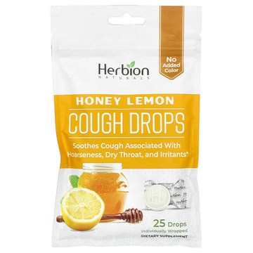 Herbion Naturals, Naturals，嗽緩解潤喉糖，蜂蜜檸檬，25 顆