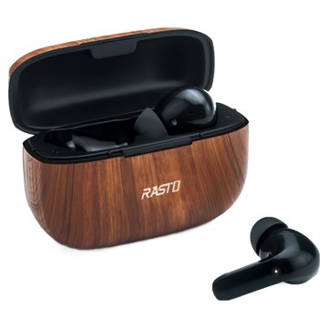 RASTO 木匠工藝真無線藍牙5.1耳機 耳機 + 收納充電盒 + 說明書 + Type C充電線  RS27  木紋