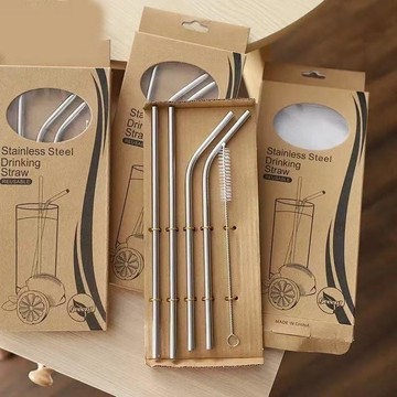 【四支裝】家用304不鏽鋼吸管食品級冷飲吸管環保可循環使用外出