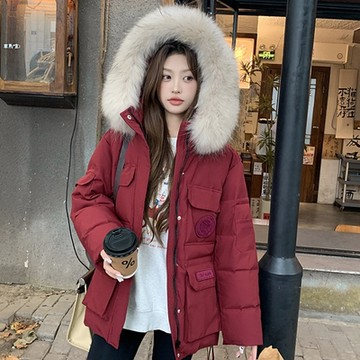 [米蘭精品] 真羽絨90%鴨絨羽絨外套羽絨衣夾克-保暖三防真貉子毛女外套3色74iq47