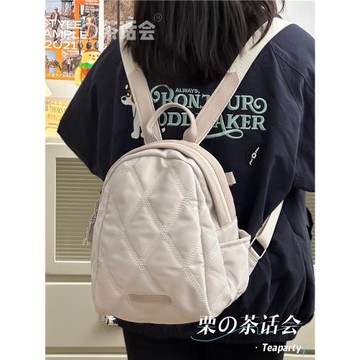 日系ins風純色簡約迷你大學生雙肩包女 mini背包輕便小巧書包小號