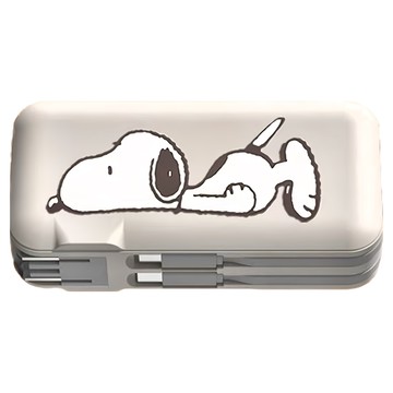 PEANUTS 史努比 萬國自帶雙線行動電源 12000Series  趴趴款 白色
