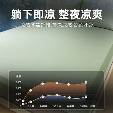 雅鹿a類母嬰級冰絲涼席可機洗夏天床單冬夏兩用2025新款夏季席子