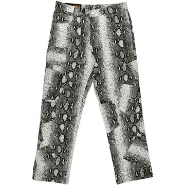 BORNRICH BR0003 SNAKESKIN POCKET JEANS 蛇紋直筒 多口袋 丹寧長褲 (白色)