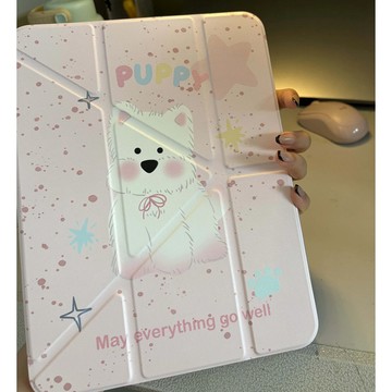 粉色小狗Y折 適用 iPad Pro 11吋 Air 4/5/6/7 11代 10代 A16 A19 平板保護套 保護殼