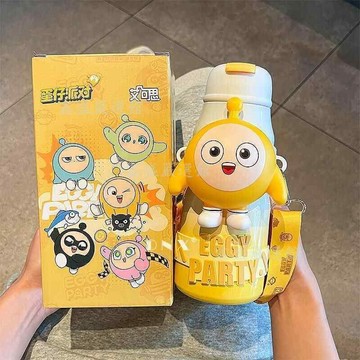 💖臺灣-出貨💖蛋仔派杯水兒童上學杯子316不對鏽鋼男女孩壺大容量水學生保溫杯04ks