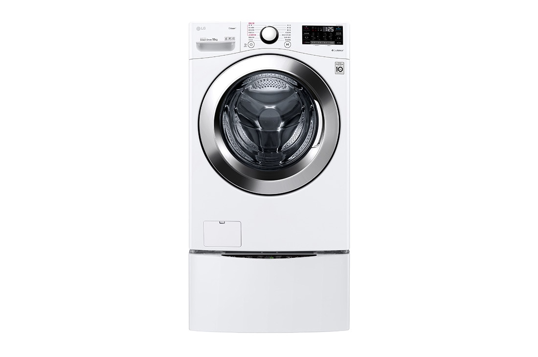 WiFi TWINWash 雙能洗 (蒸洗脫) 冰磁白 / 18公斤+2.5公斤洗衣容量