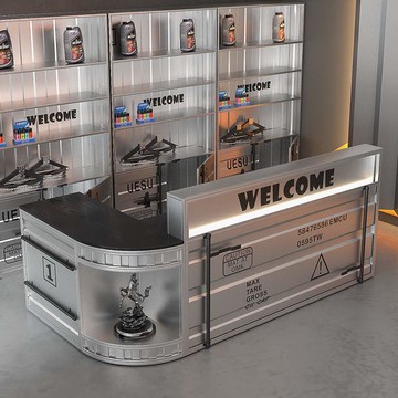 免運 收銀台櫃台吧台   工業風鐵藝吧臺收銀臺奶茶店集裝箱復古前臺餐廳健身房創意接待臺